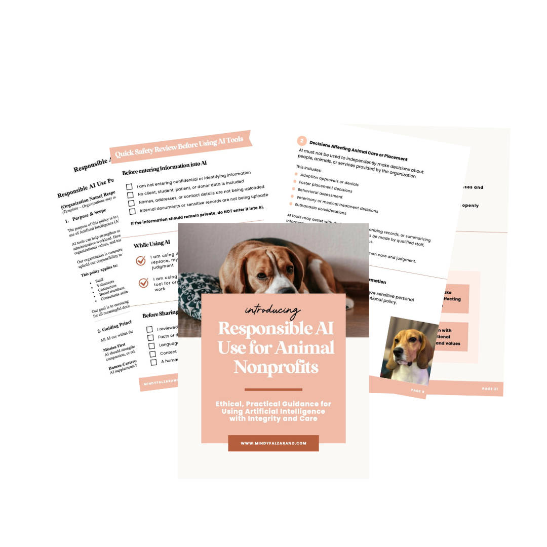 Responsible AI Use for Animal Nonprofits (Digital Guide + Editable Policy Template)